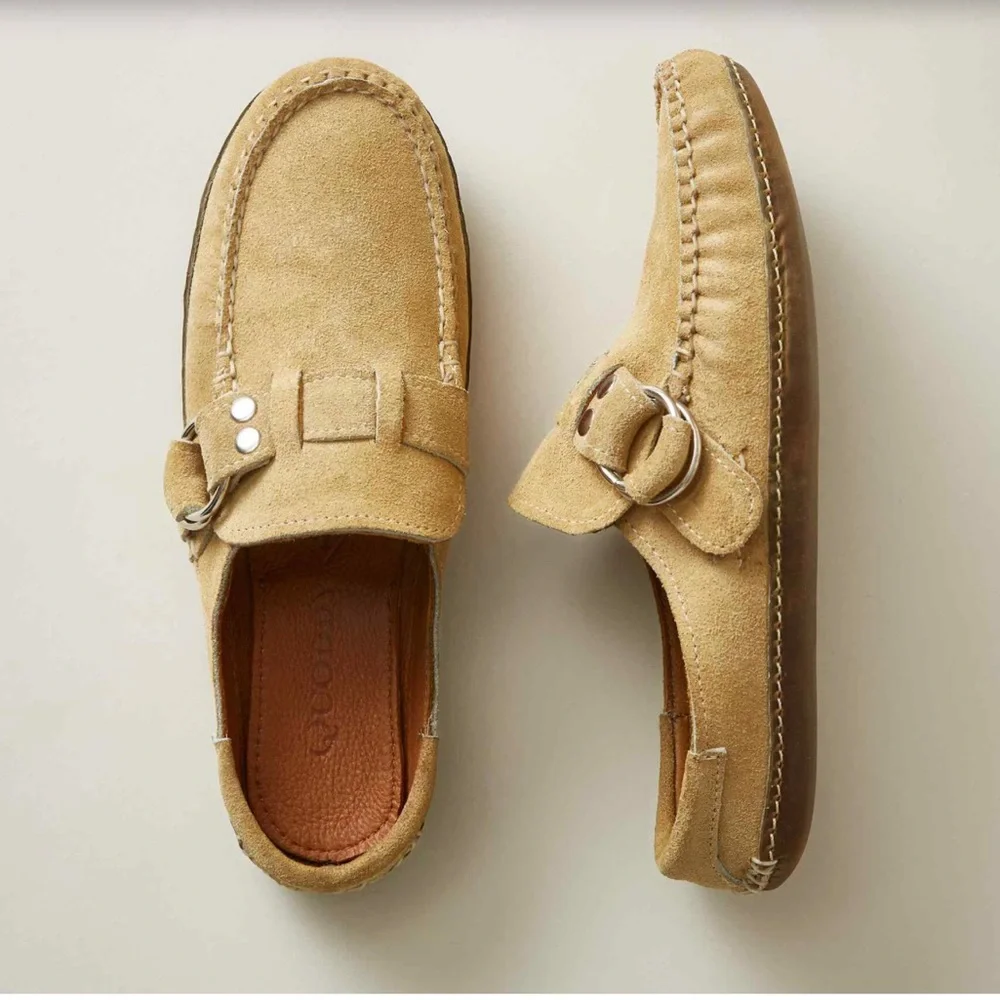 Quoddy Ring Mules handcrafted in sand leather. New in box. - Picture 7 of 7